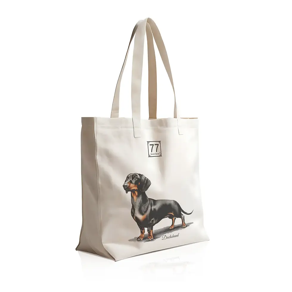 Miniatura: Jamnik (Dachshund) - bawełniana torba canvas