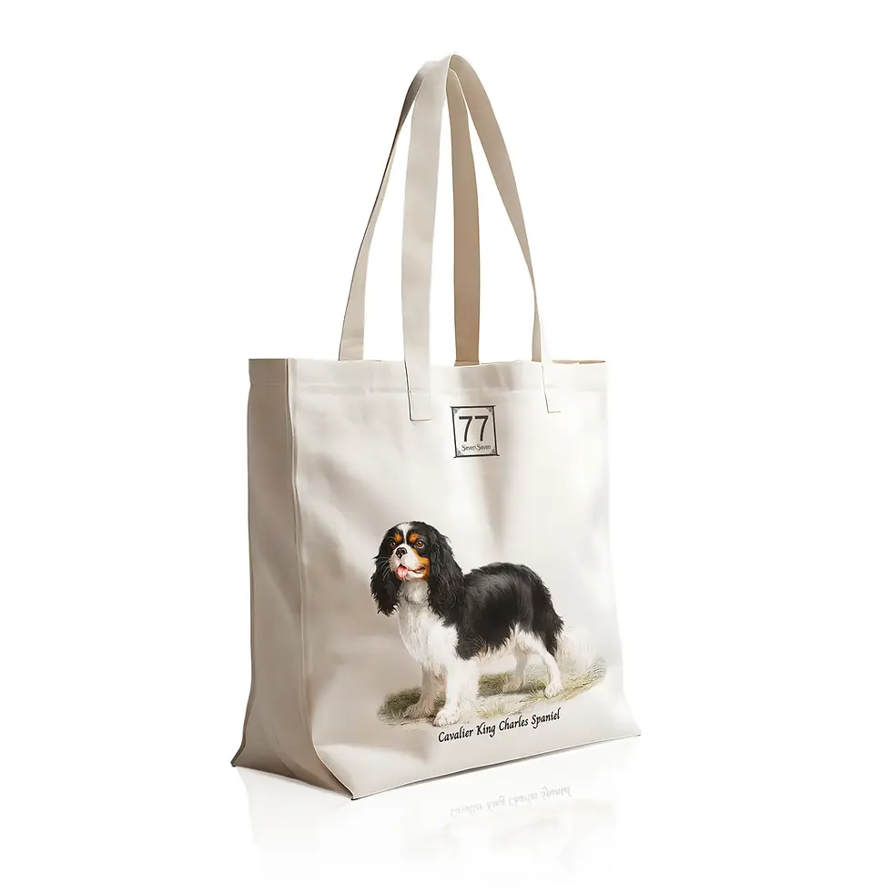 Miniaturbild: Cavalier King Charles Spaniel - cotton canvas tote bag