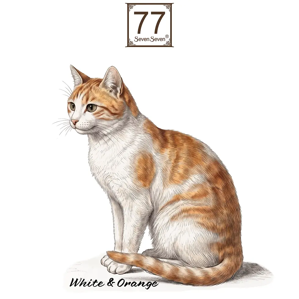 Miniature : White & Orange Cat - cotton canvas tote bag