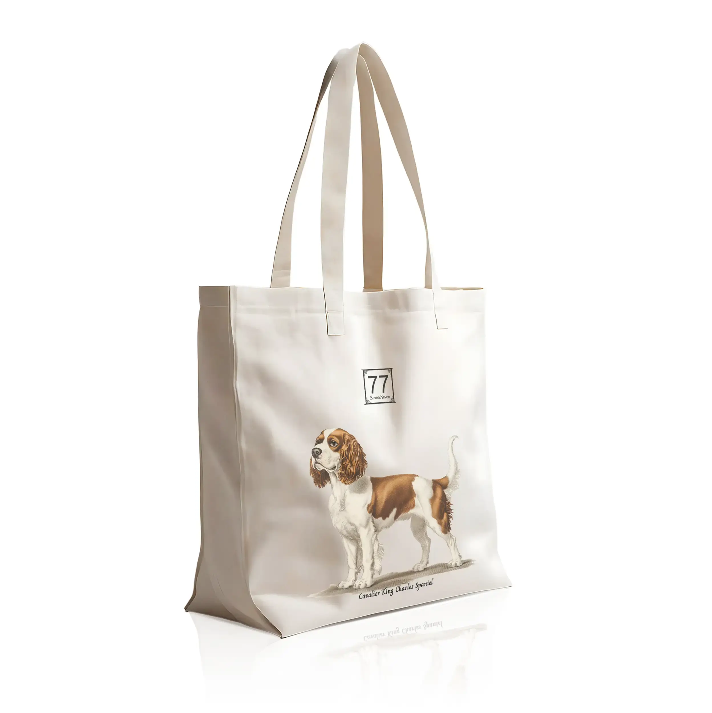 Cavalier King Charles Spaniel - cotton canvas tote bag