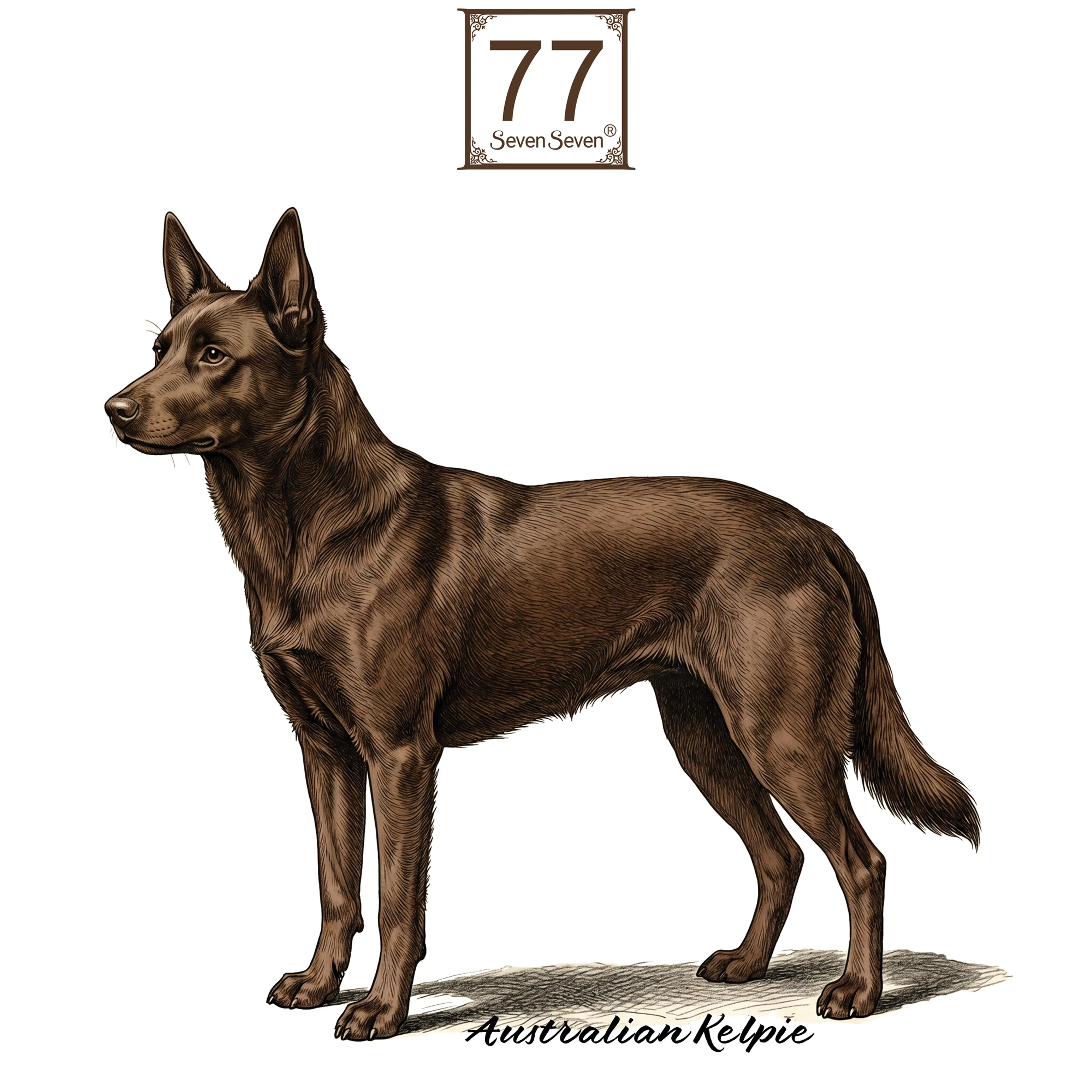 Australian Kelpie (Chocolate) - cotton canvas tote bag
