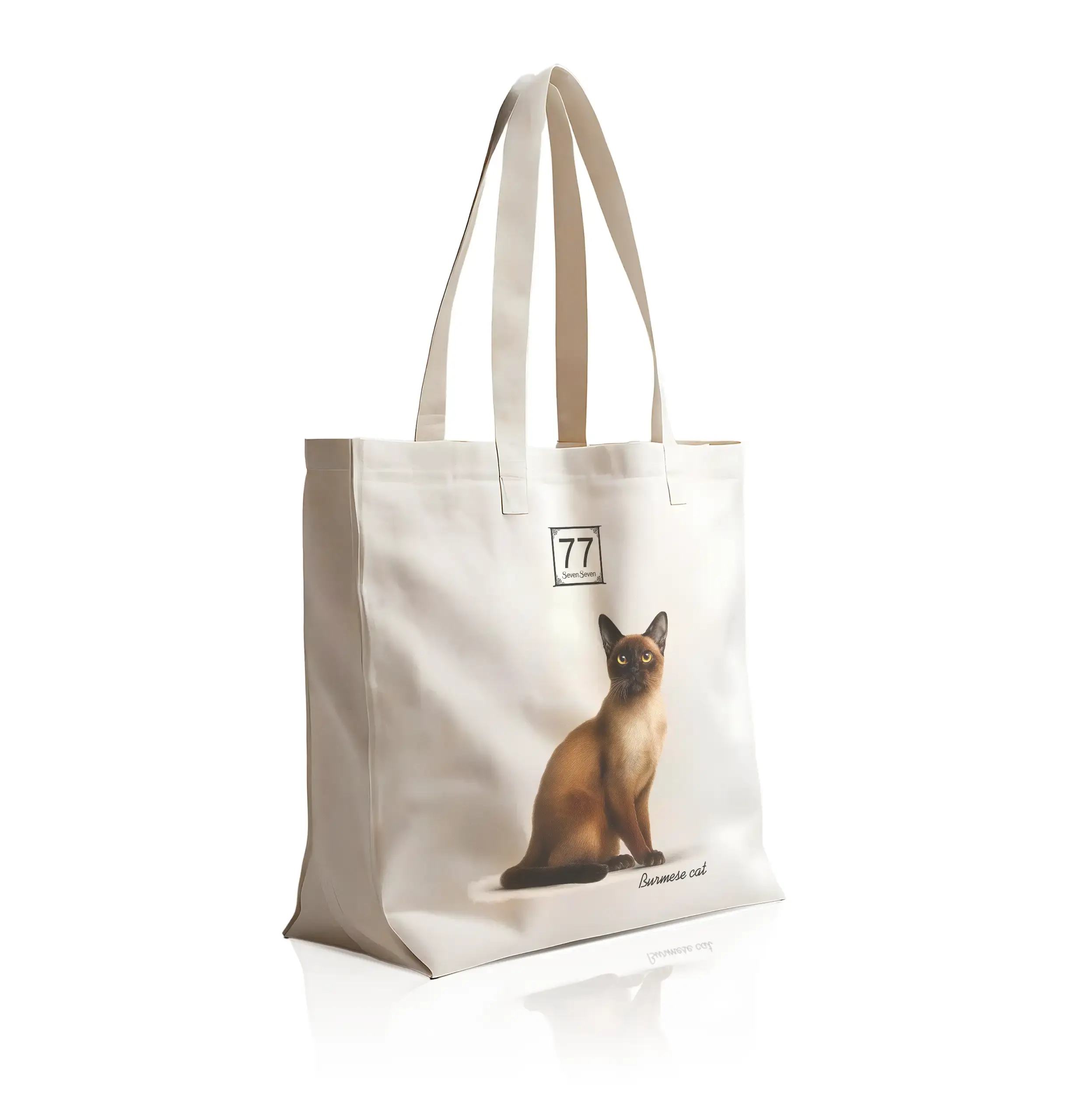 Burmese Cat - cotton canvas tote bag