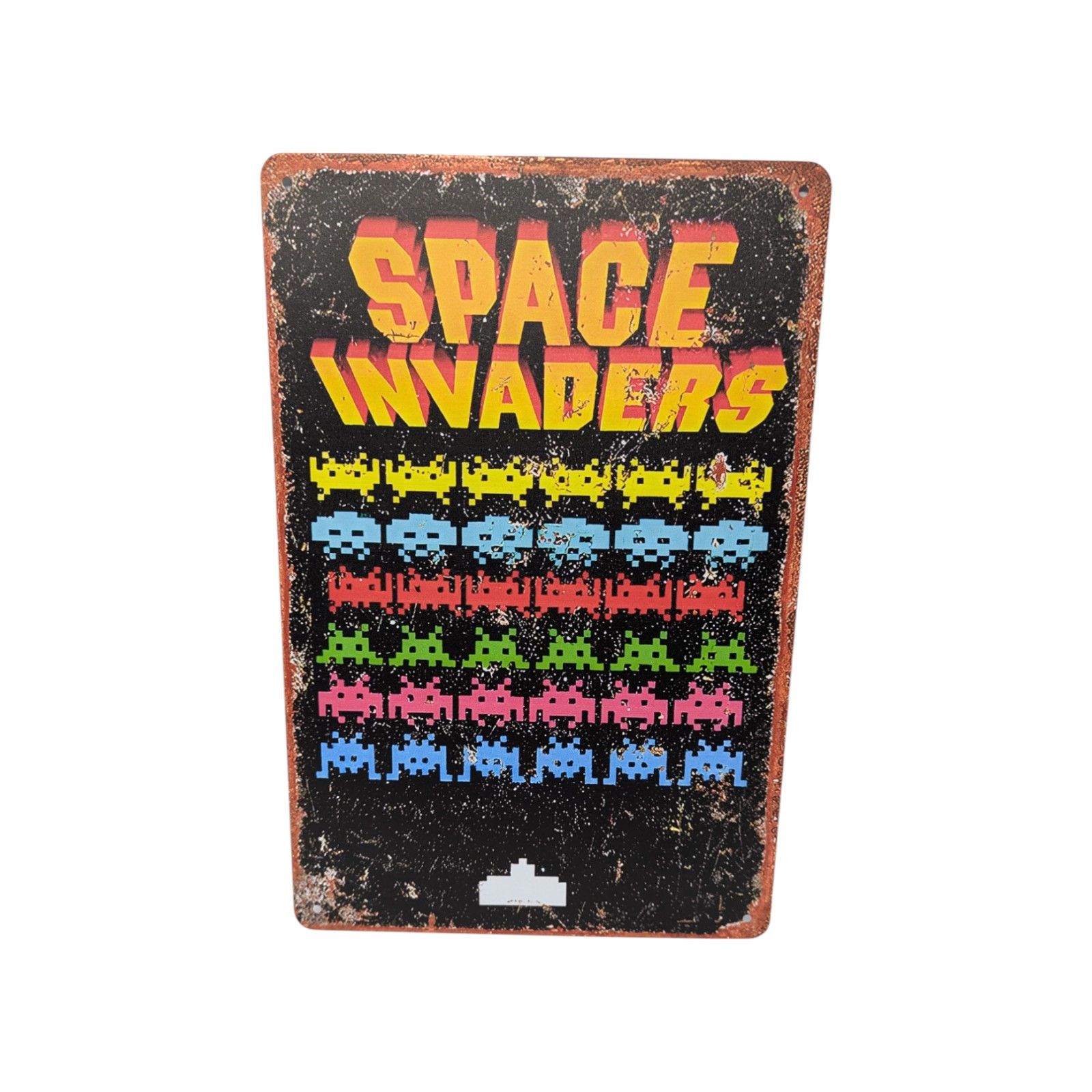 Space Invaders Pixel 12x8 Metal Poster (New)