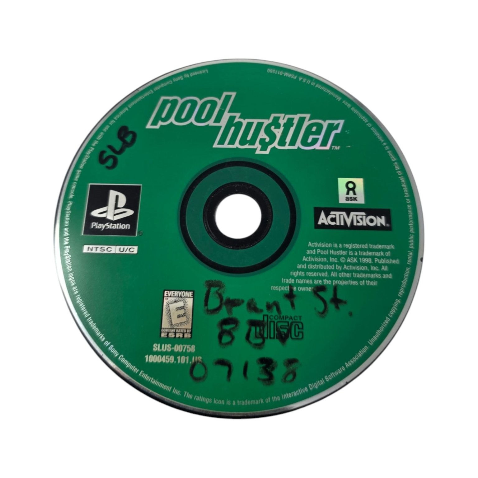 Pool Hustler PlayStation 1 PS1 Game/CD Only