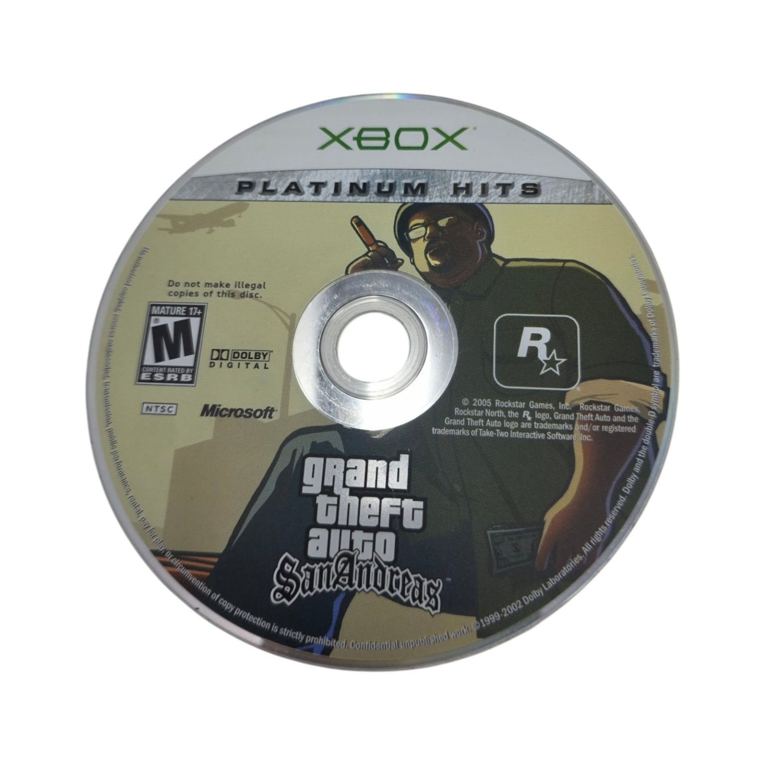 Grand Theft Auto San Andreas Platinum Hits Xbox Game/CD Only