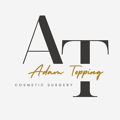 A logo for Adam Topping a plastic surgeon