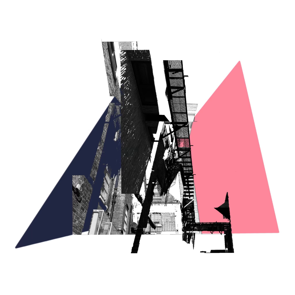 Geometric in Pink and Navy