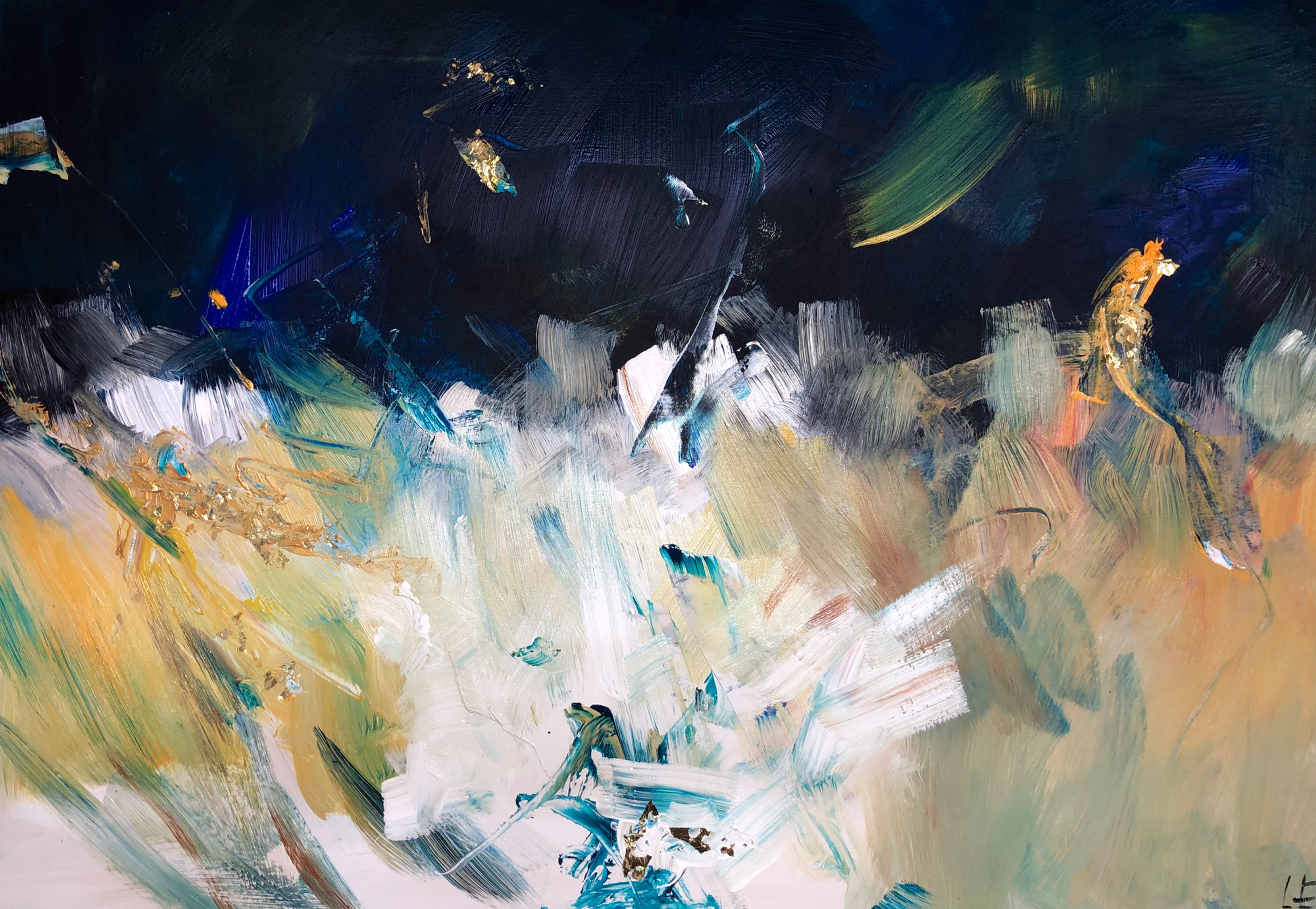 Abstract in Blue and Gold