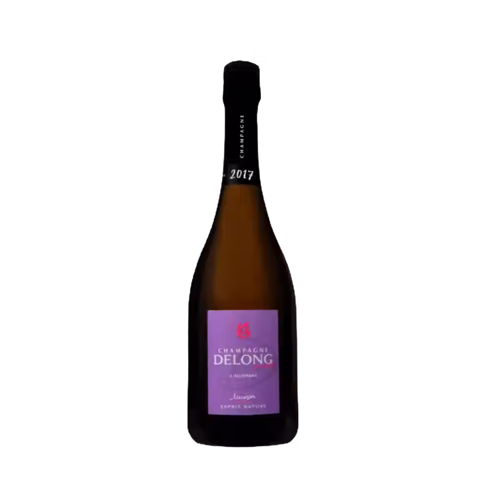 Bottle of Organic Champagne from Marlène Delong, made of Pinot Meunier