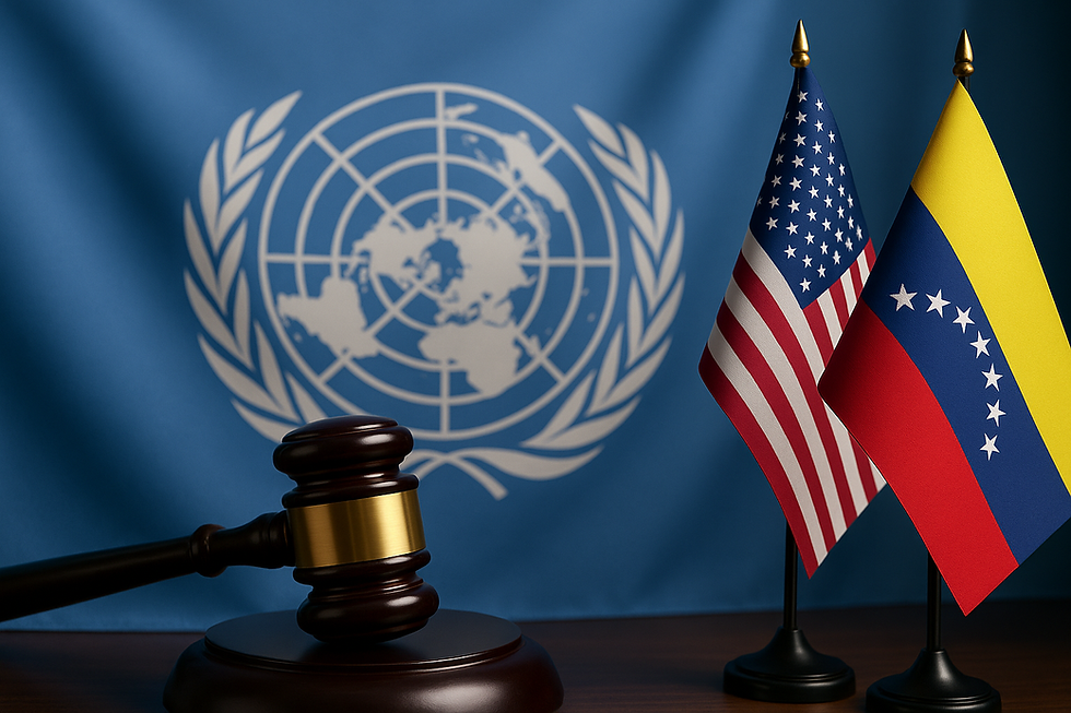 A USA and a Venezuelan flags