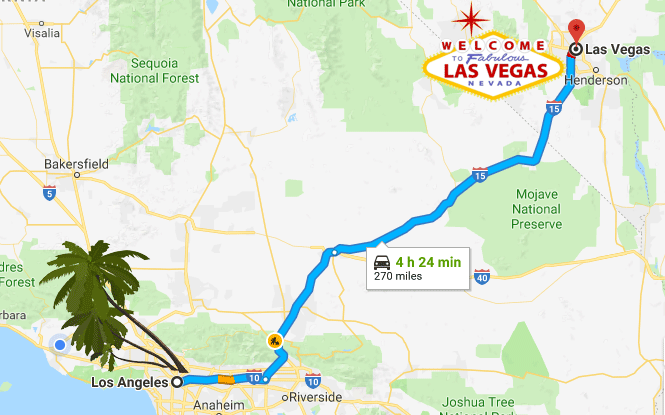 I have always loved the amazing number of flights from LAX to McCarran International Airport. Cheap and frequent! But if you are going to drive its a quick trip to and from.