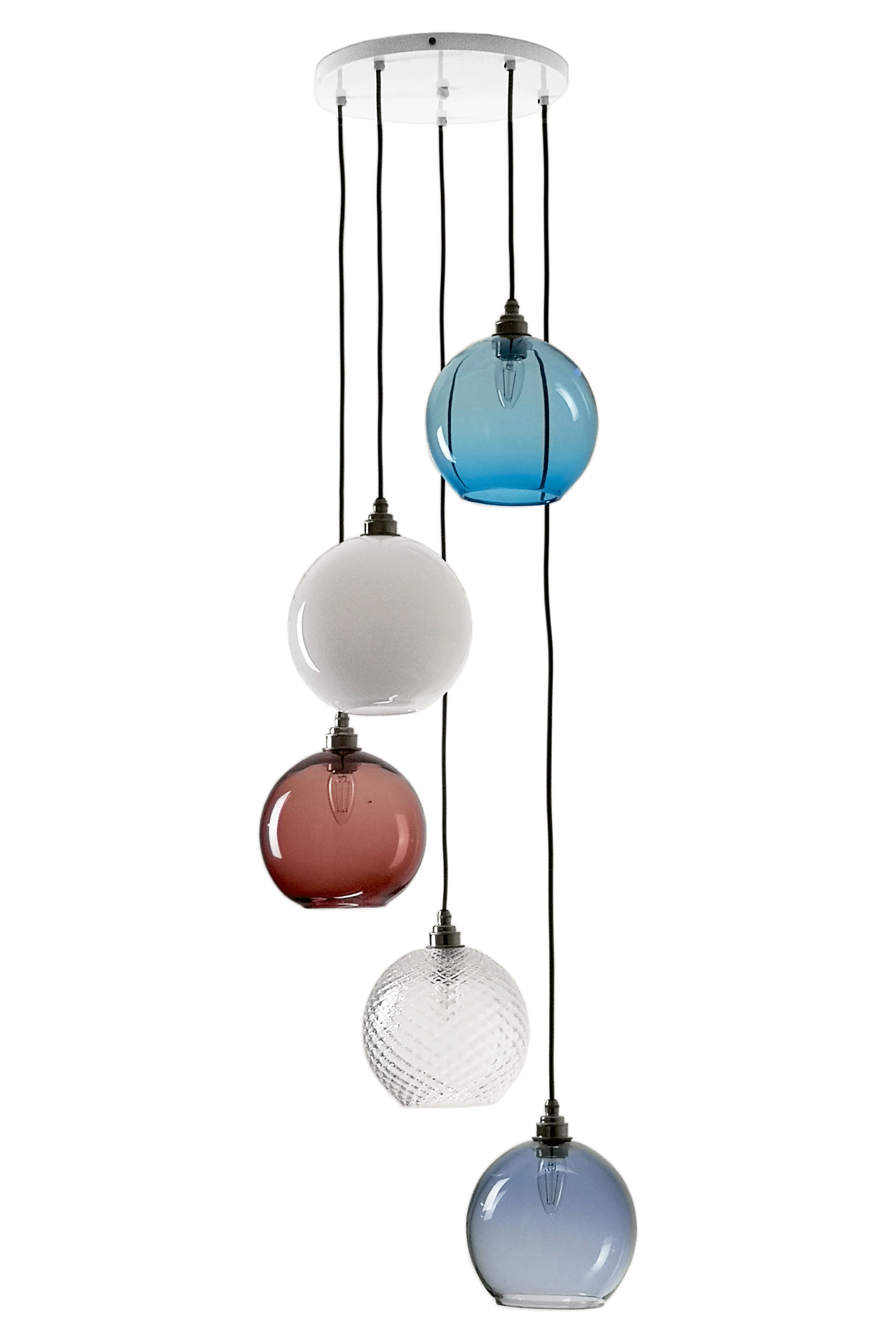 5 globes chandelier
