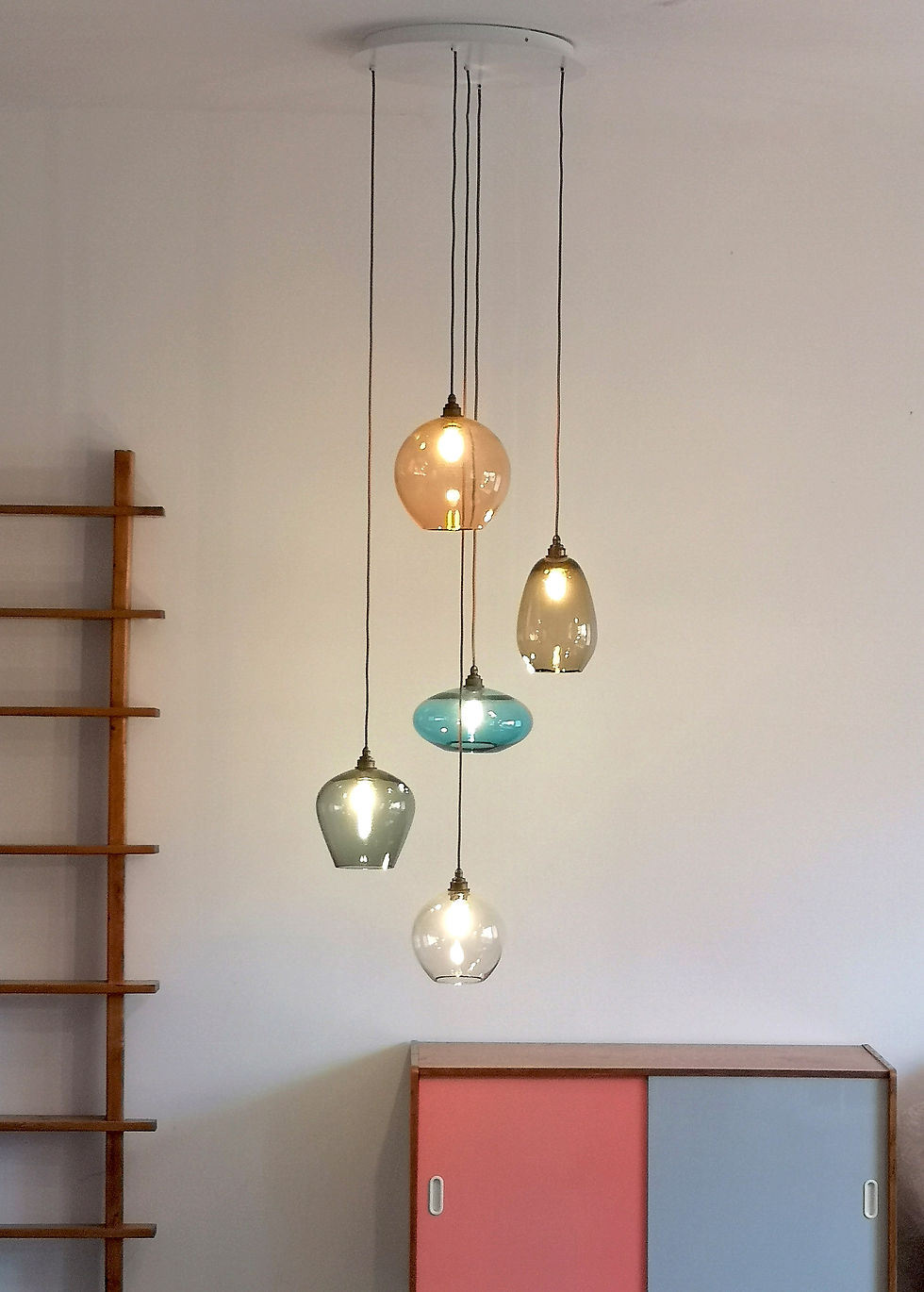 Thumbnail: 5 Mixed Lights Chandelier with Round Ceiling Canopy (500 mm_24PEB20)