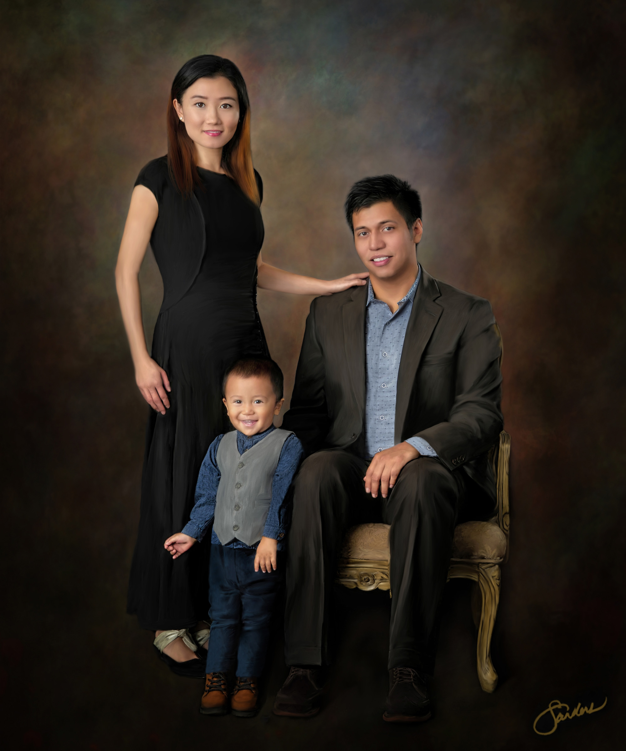 Fine art couple portrait in black attire