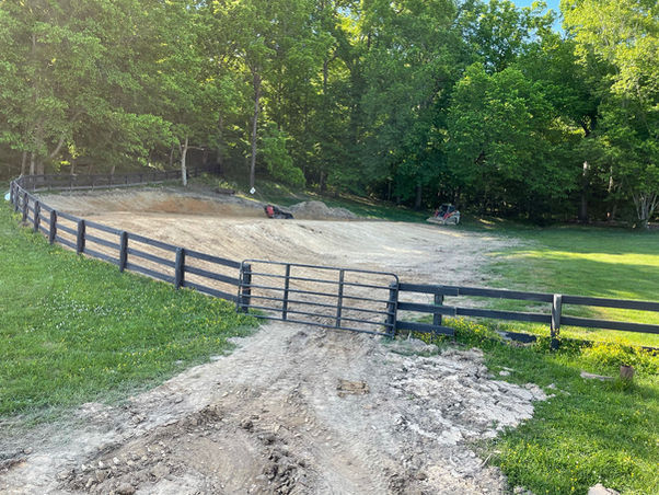 dirt work prior to installation of artificial synthetic golf putting green