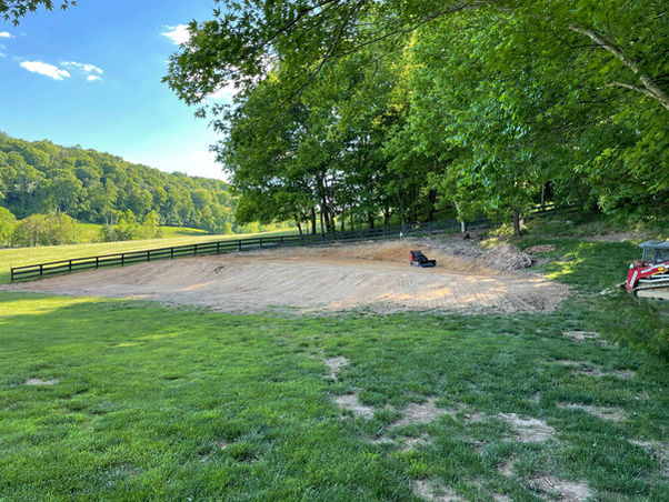 dirt work prior to installation of artificial synthetic golf putting green