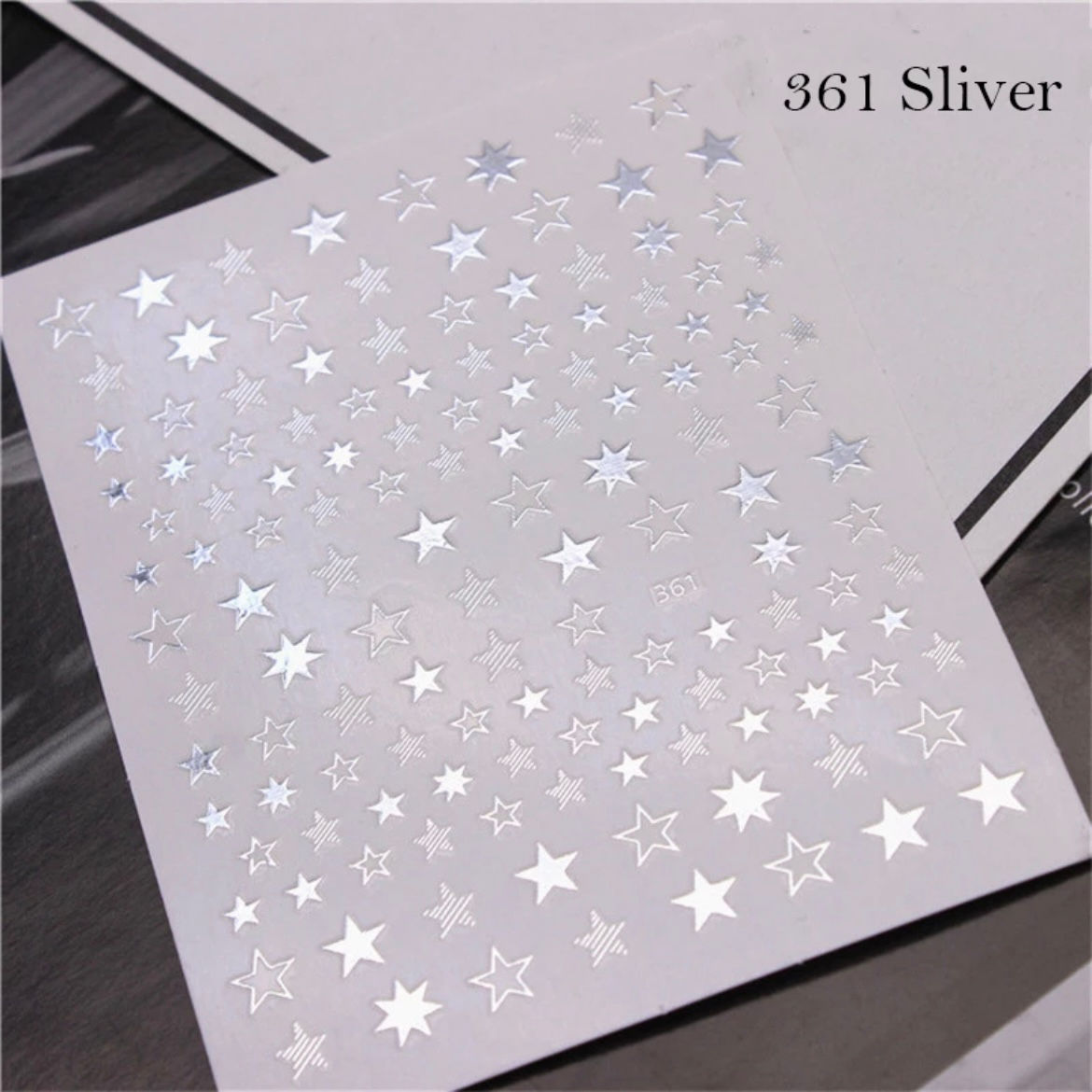 STARS Silver 3D Nail Decoration Sticker