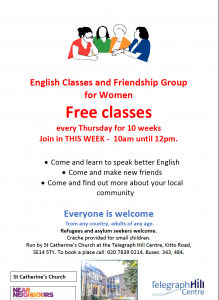 Activities provided at St Catherine’s Church on Telegraph Hill