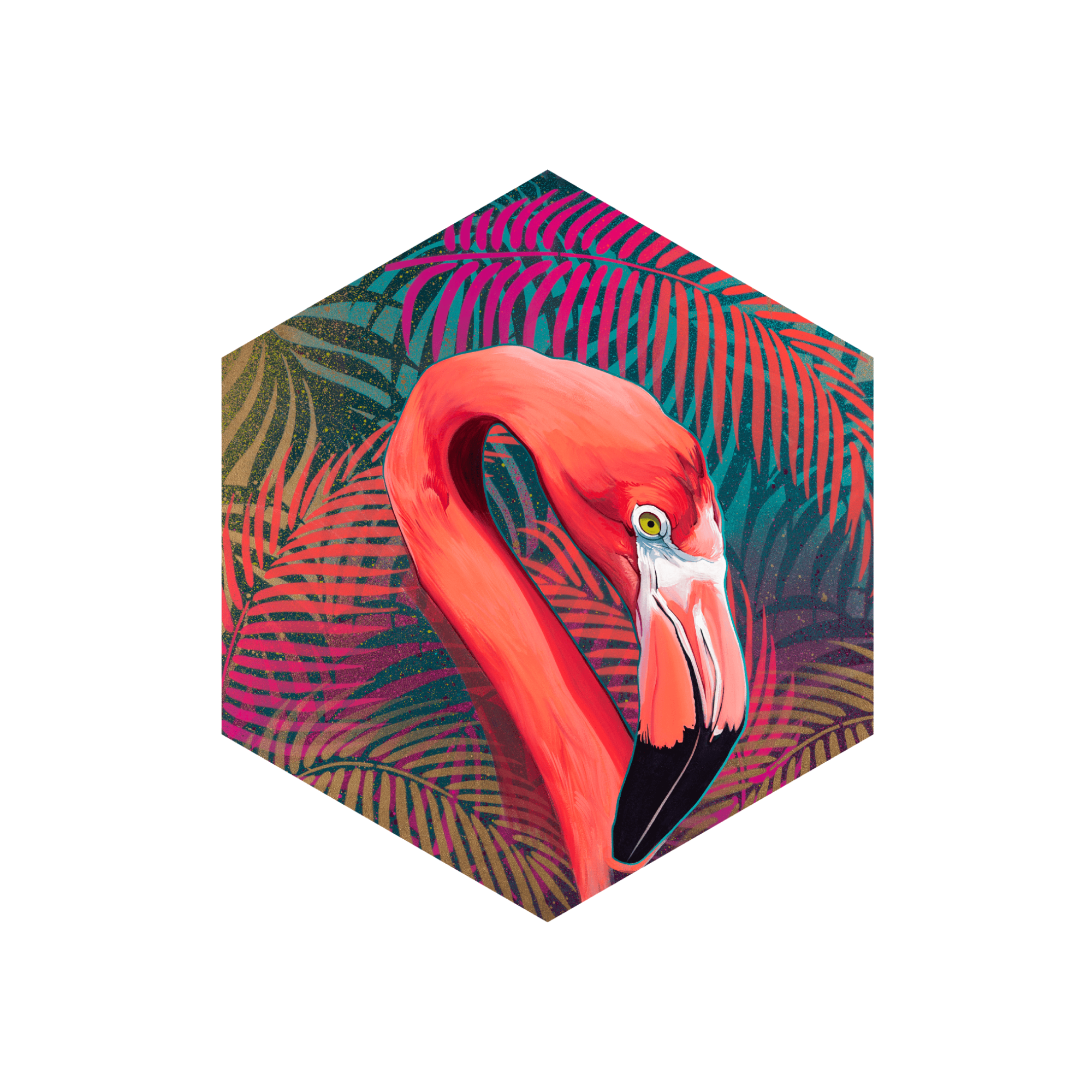 'FLAMENCO' hexagon stickers