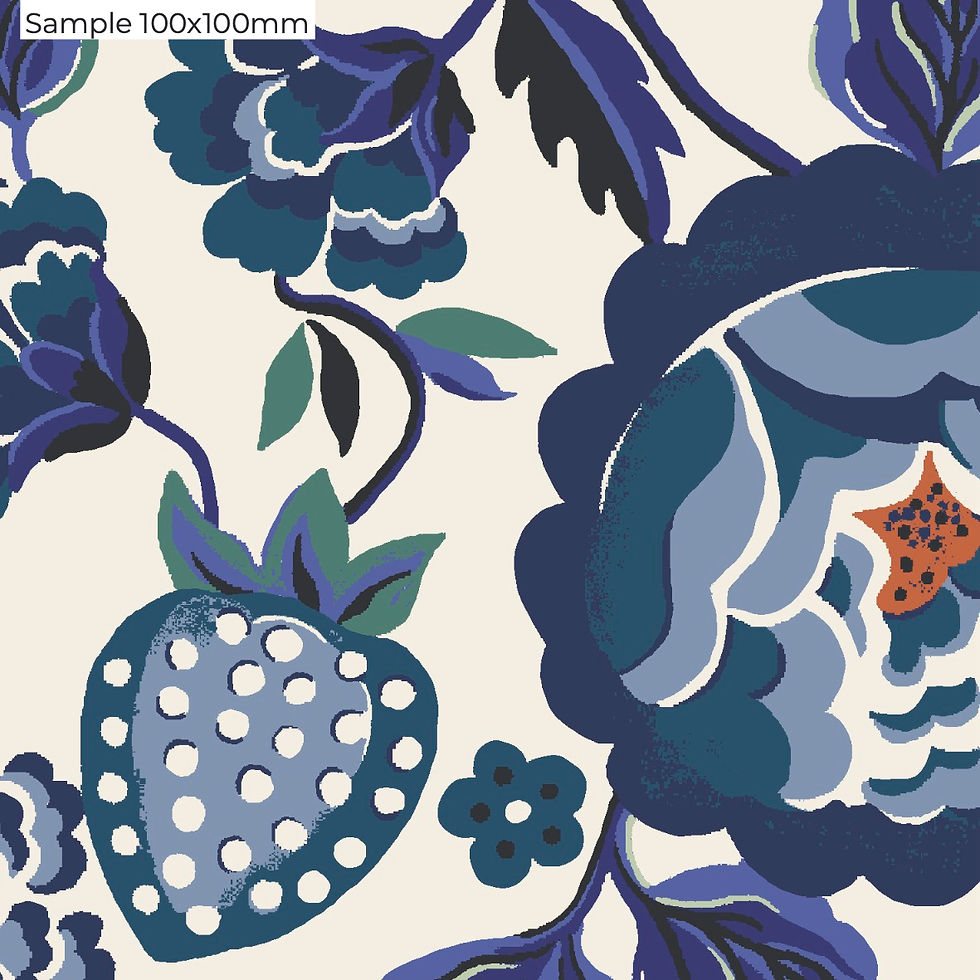 Thumbnail: Strawberry Gardens - Blue (600x250mm)