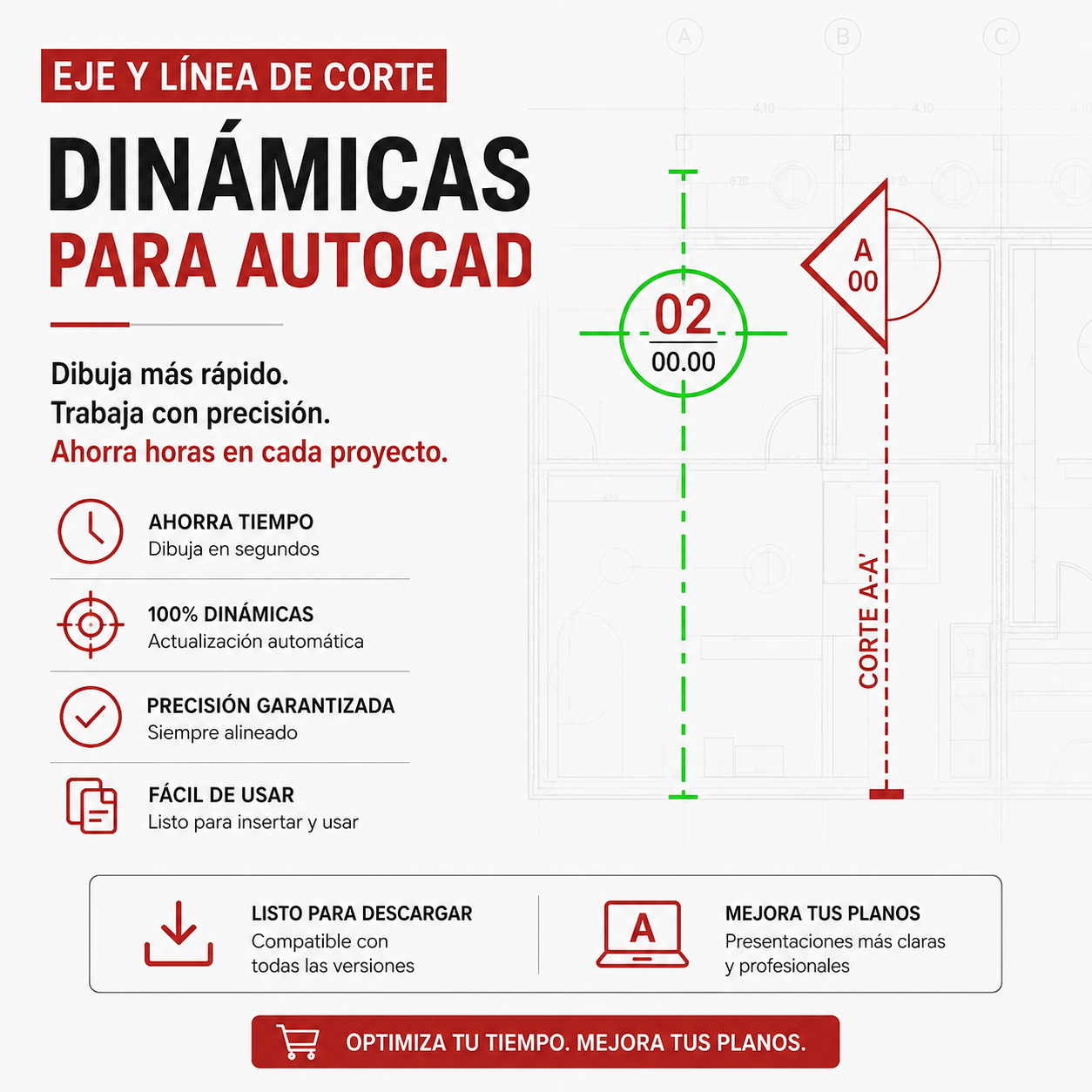 EJE Y CORTE DINAMICO - AUTOCAD BLOCKS