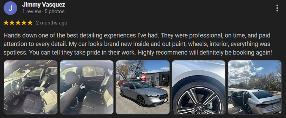 Customer reviews and ratings for Wash It Shine mobile car detailing in San Antonio