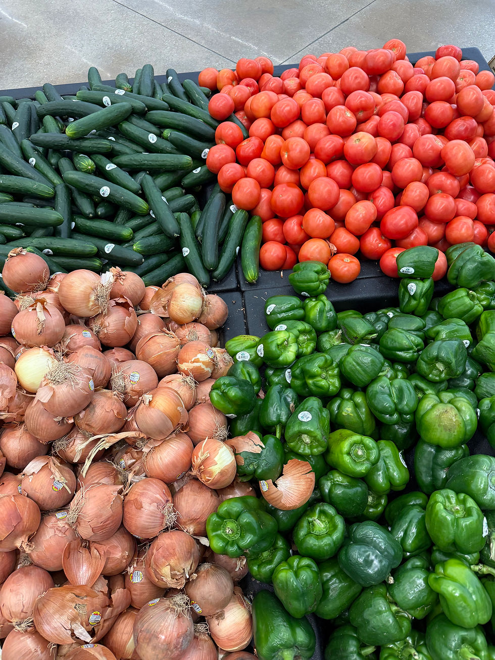 different types of vegetables in a pile