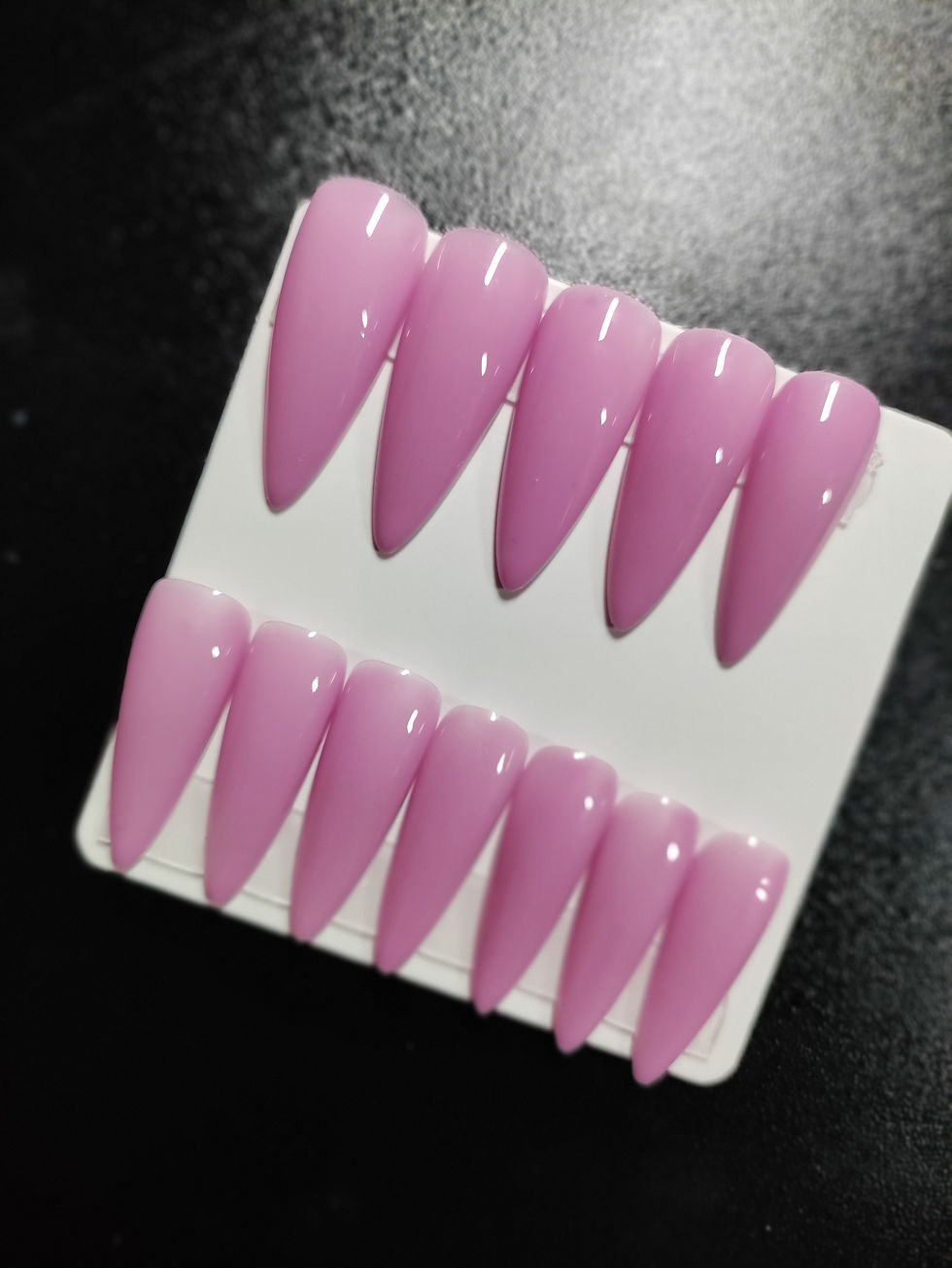 Long stiletto light purple w/purple cat eye