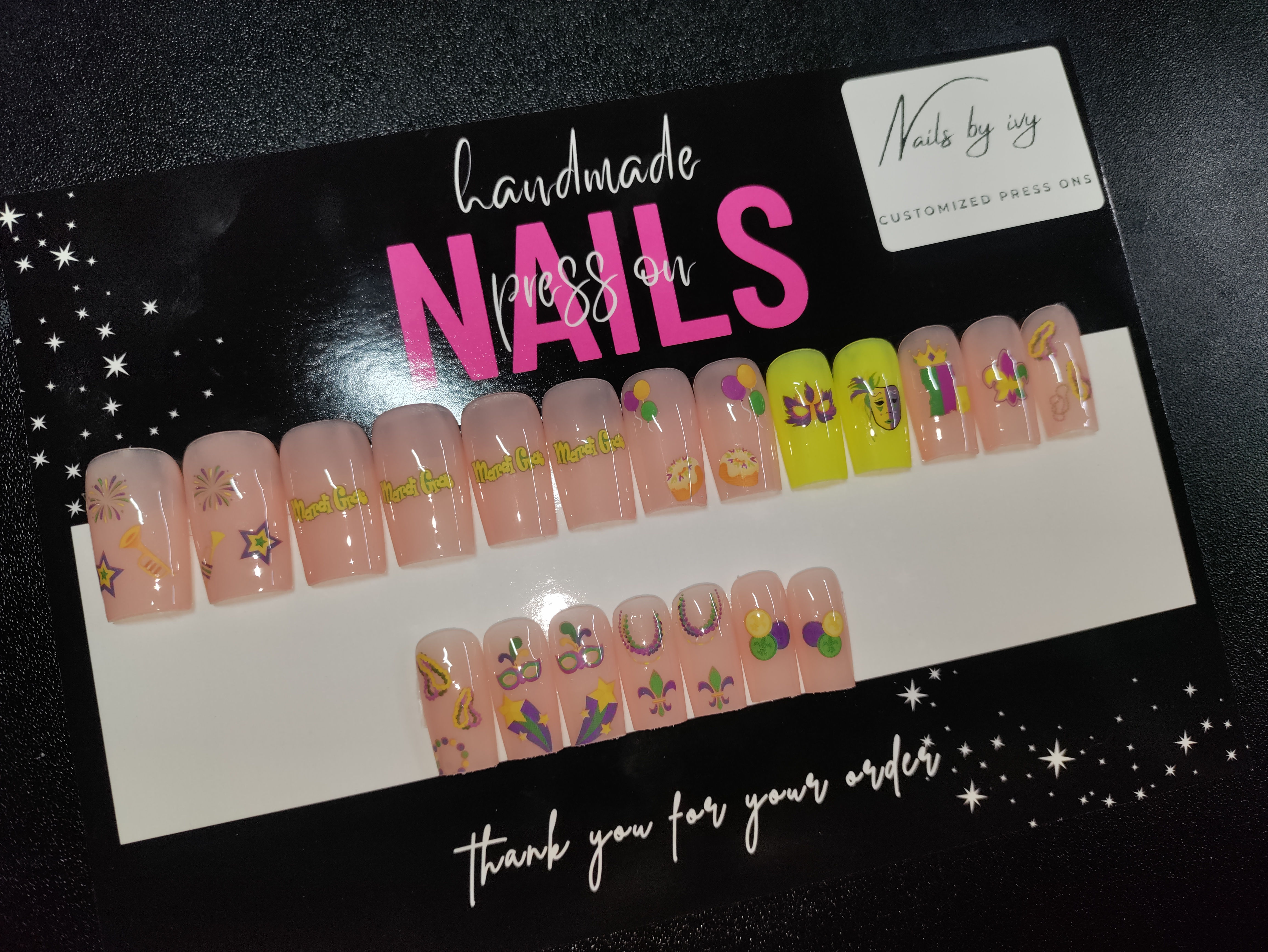 Medium square mardi gras freestyle 