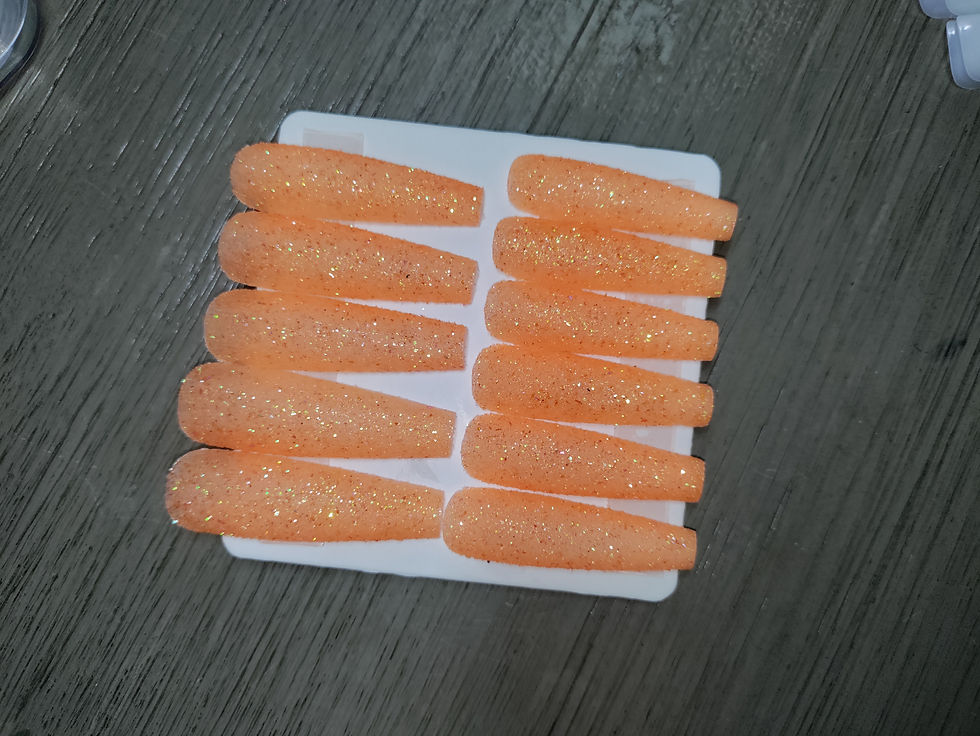 XXL coffin neon orange glitter