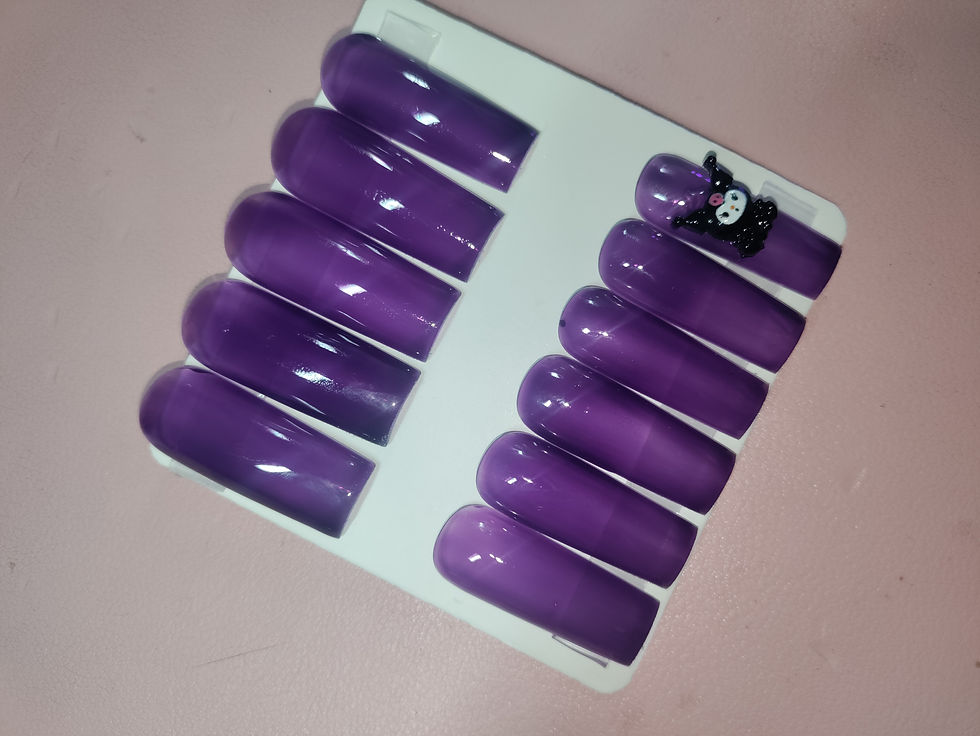 Long square deep purple w/ kuromi charms