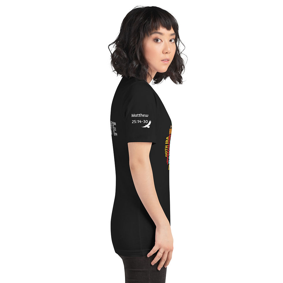 Thumbnail: Unisex T-shirt with Money Words and Scripture on the sleeve