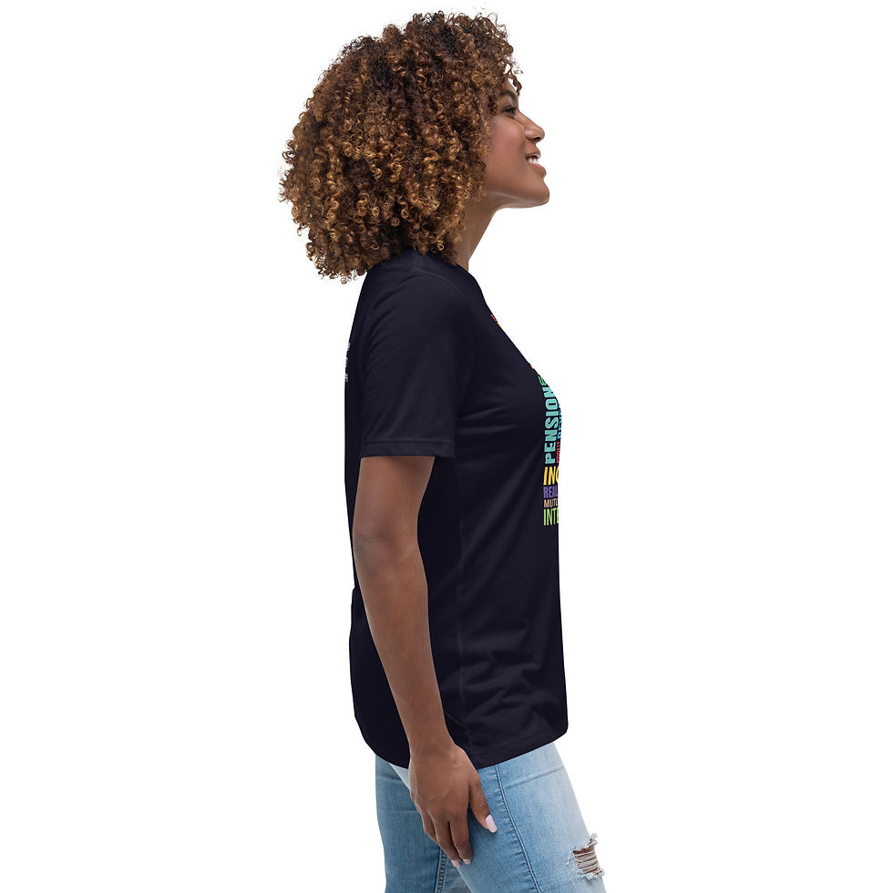 Thumbnail: Women's Relaxed T-Shirt - Colorful Money Words