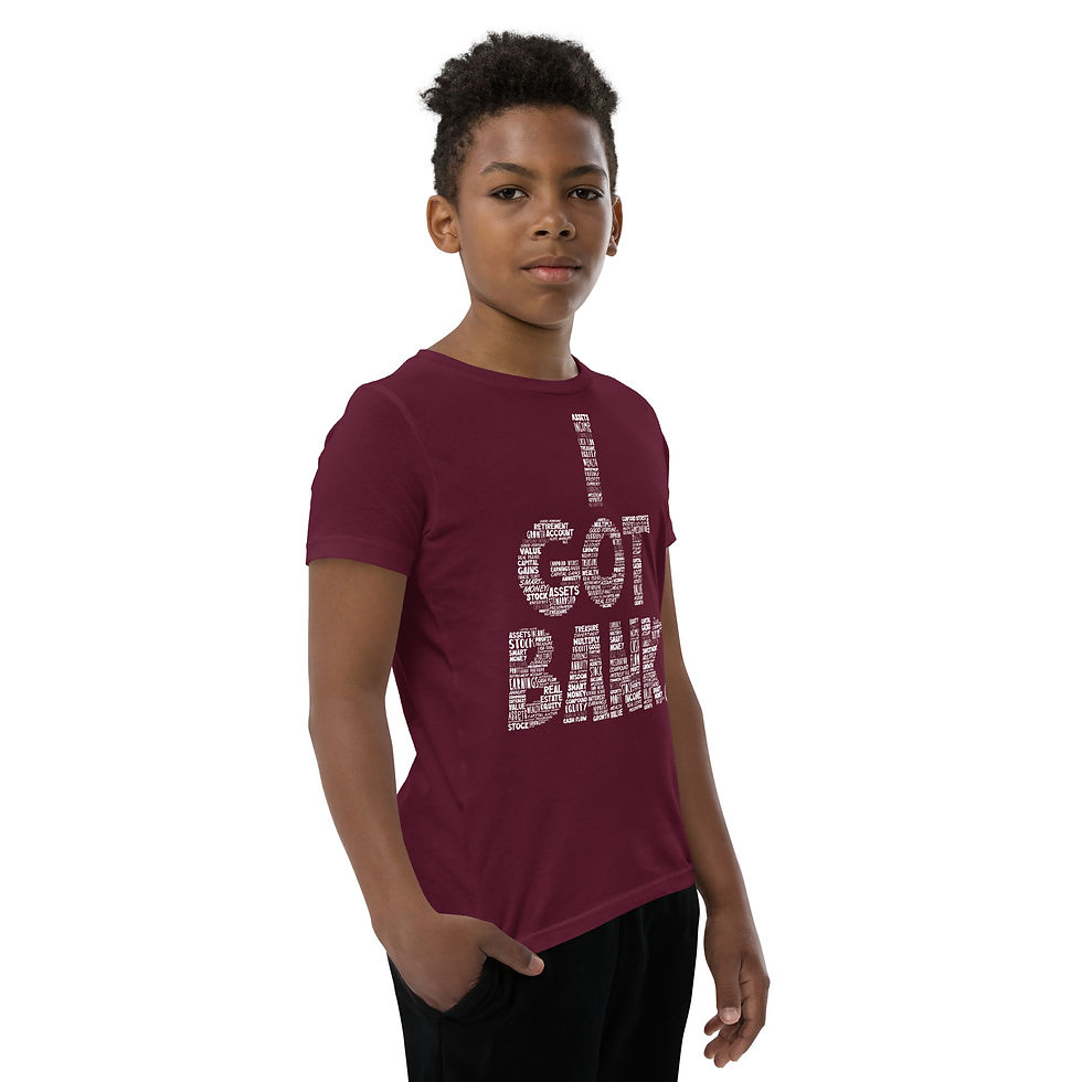 Thumbnail: Financial words inside I Got Bank - Youth Short Sleeve T-Shirt (Bella Canvas)