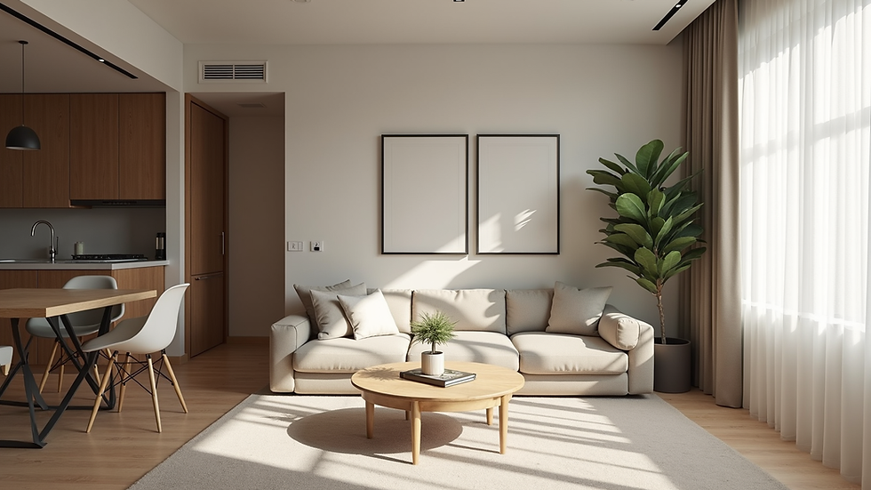 Interior de un apartamento moderno con decoración minimalista