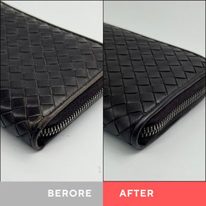 BOTTEGA VENETA(ボッテガ・ヴェネタ)の財布を修理|パイピング修理・表面補色