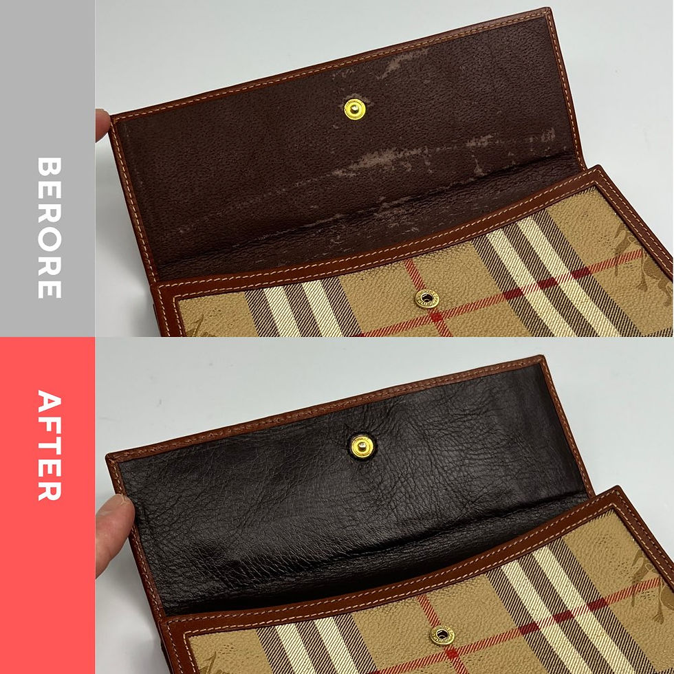 バーバリー(BURBERRY)の財布|小銭入れ部分の裏地レザー張り替え