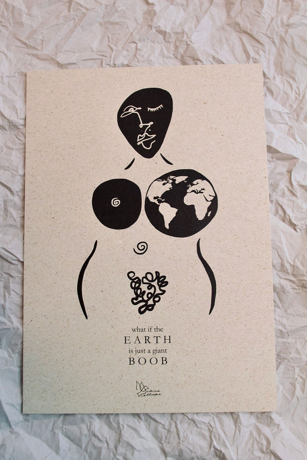 Miniaturbild: kunstdruck: the earth is a boob