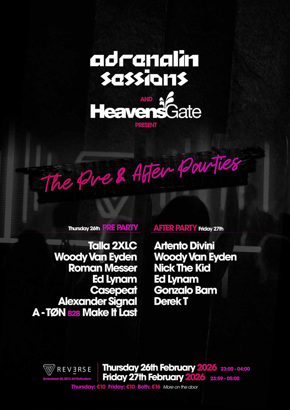 Adrenalin Sessions & HeavensGate Pres. The Pre And After Parties