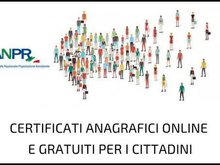 Certificati anagrafici: ora si possono richiedere online stando seduti a casa grazie all’ANPR