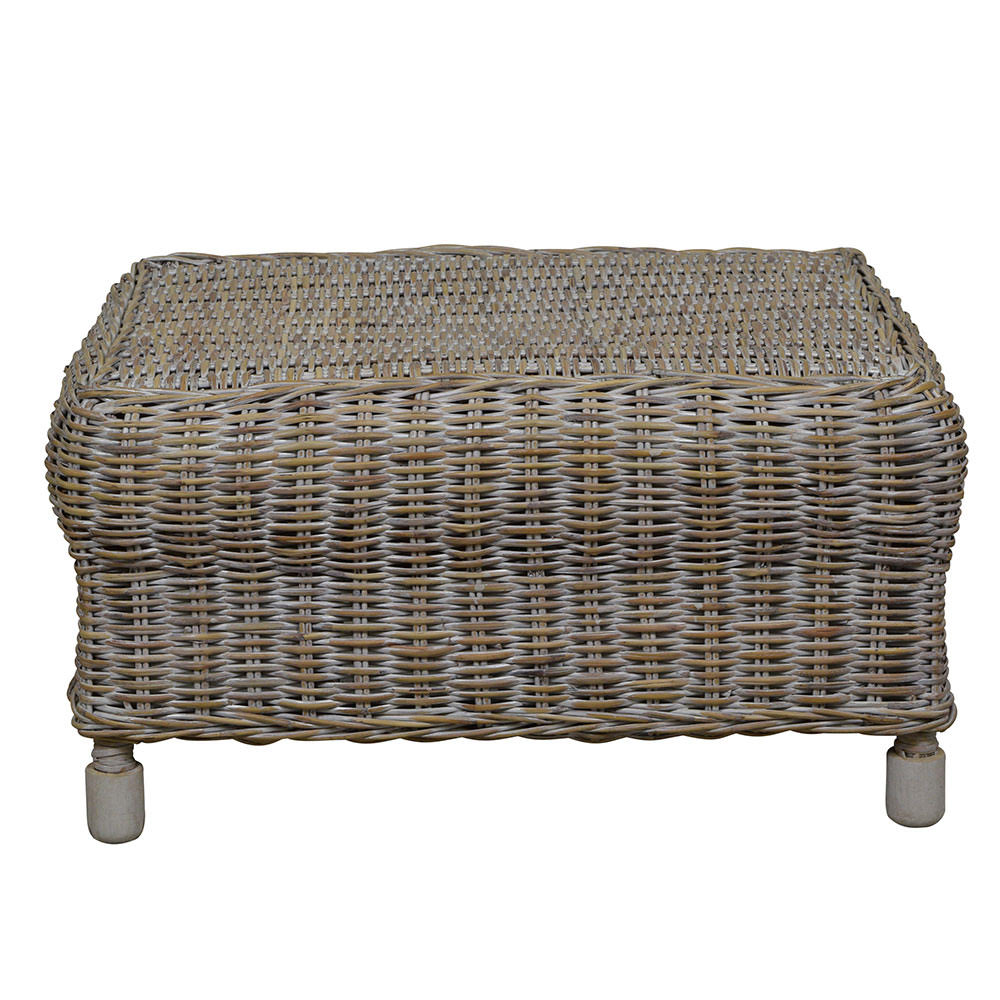 Island Whitewash ottoman