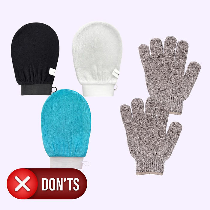 cheap viscose and nylon exfoliating gloves