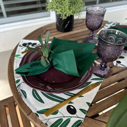 Chic skirt placemat with flowing, layered fabric edges, bringing a stylish and modern touch to any table.