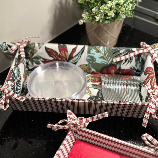 Handcrafted, elegant table basket, perfect for holding bread or small items while complementing any table decor.