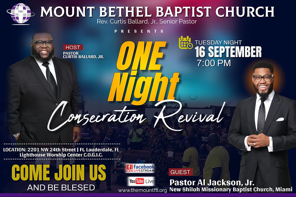 TNT (Tuesday Night Takeover) - One Night Consecration Revival