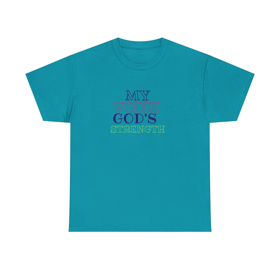 Thumbnail: My Voice, God's Strength T-Shirt — Faith-Based Inspirational Tee