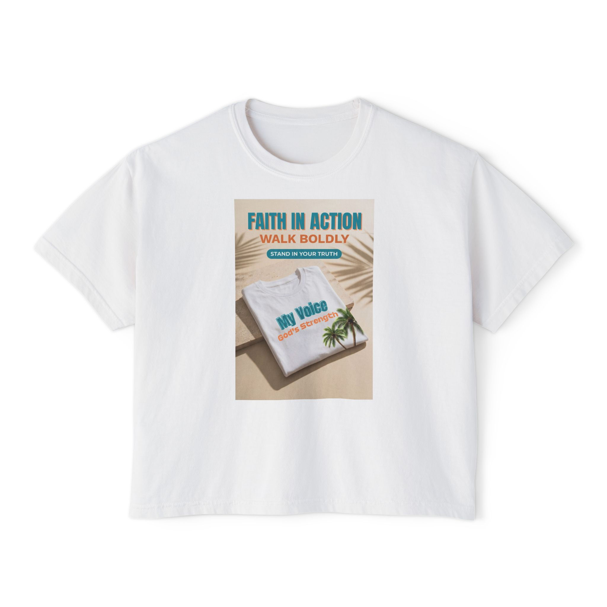 Faith In Action "My Voice" Boxy Tee – Christian Inspirational Women's T-Shirt