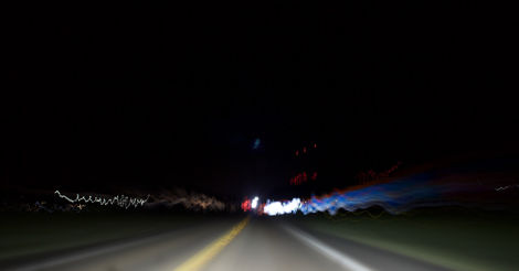 Night Road Light Trails