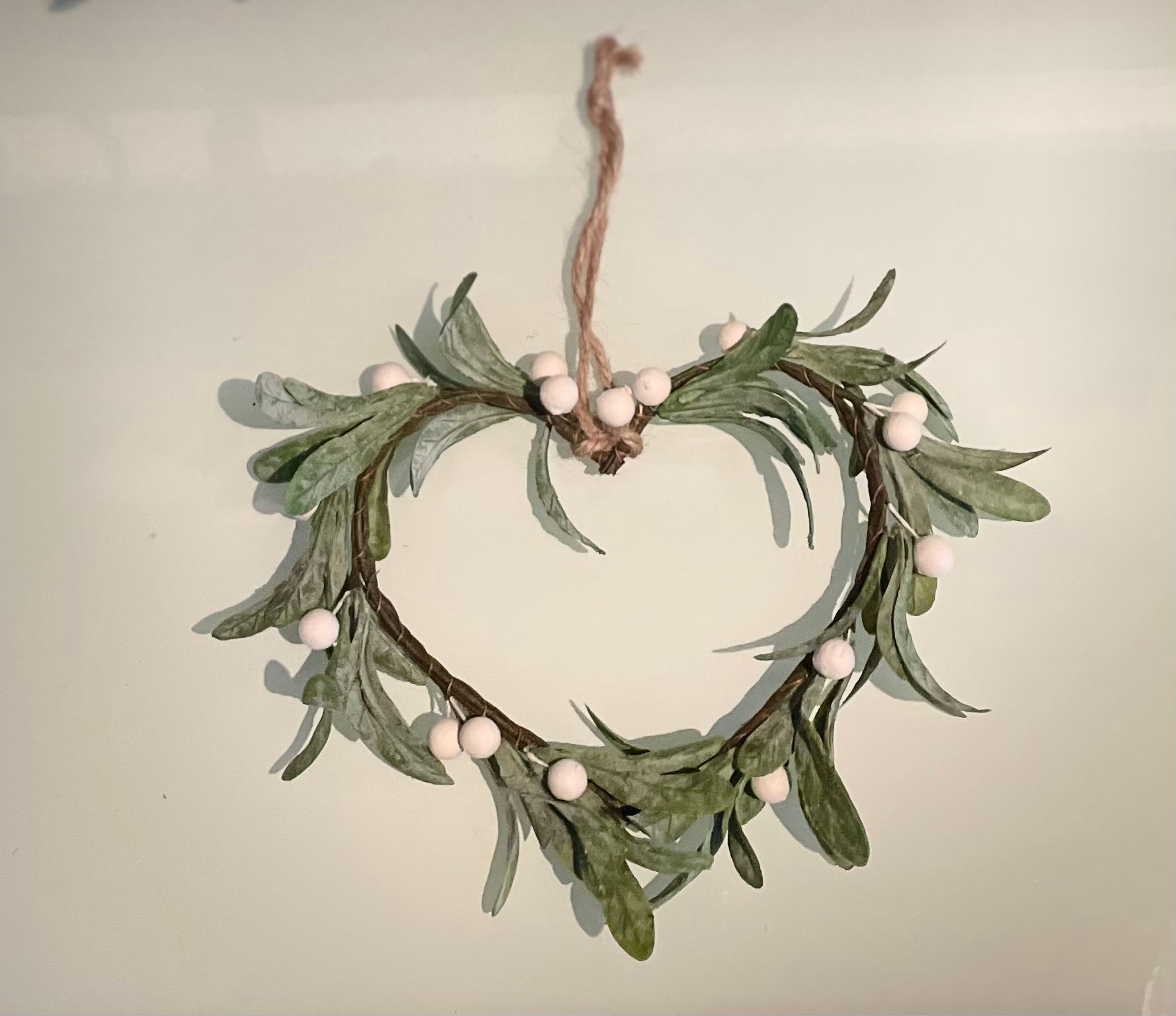 Hanging Mistletoe Heart Decoration