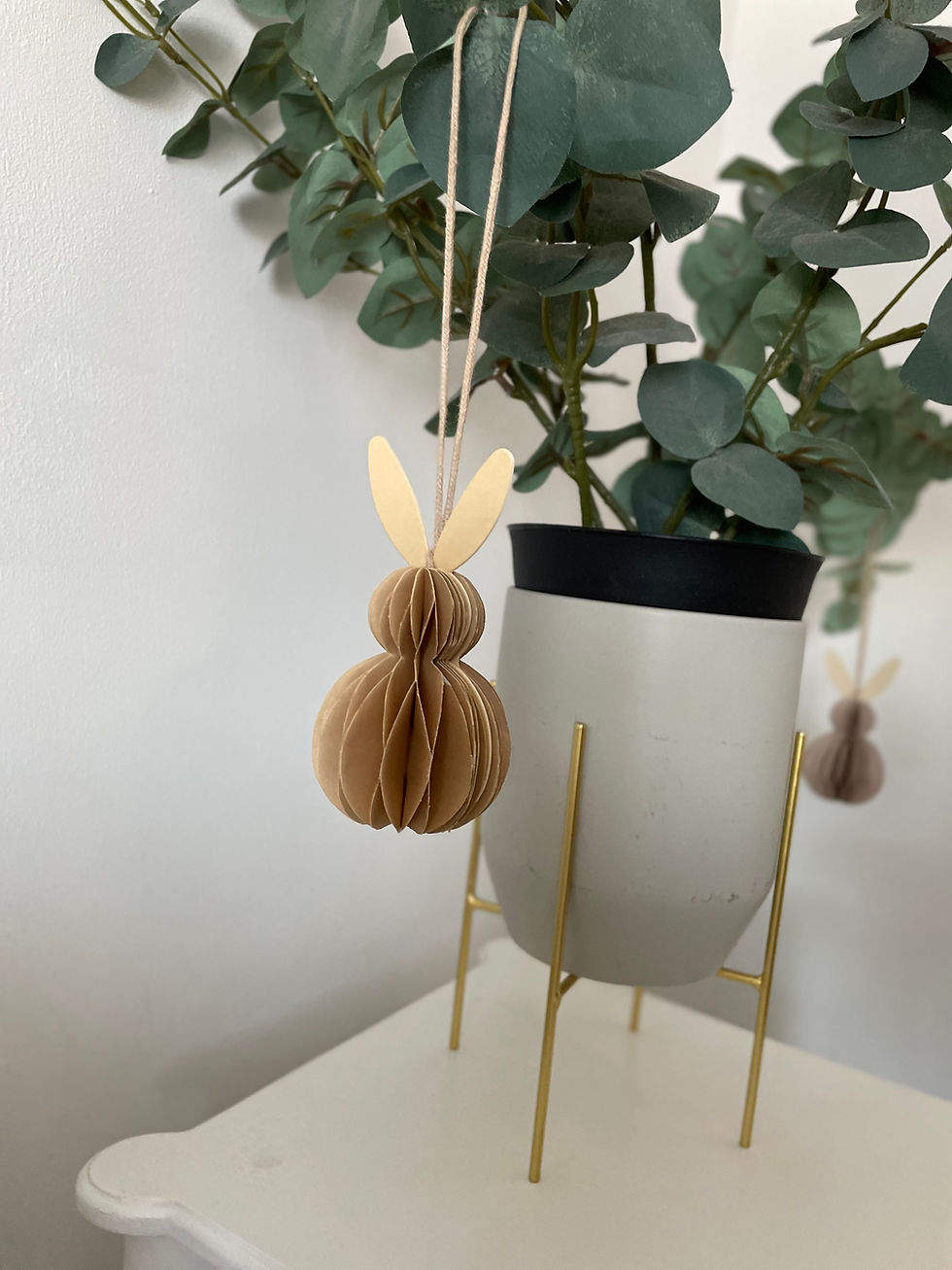 Thumbnail: Set Of Three Neutral Hanging Bunnies